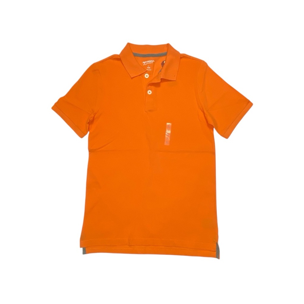 NWT Arizona Jean Co Youth Orange Golden Poppy Polo Shirt‎ Sz L 14/16